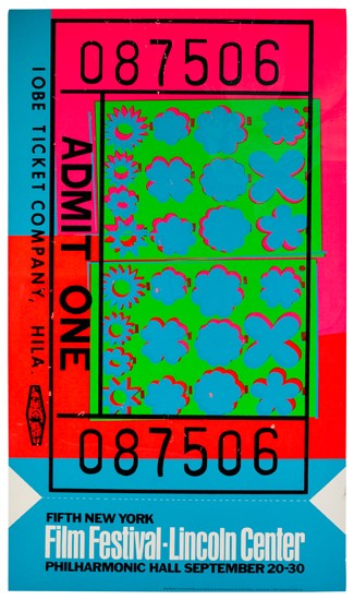 Appraisal: ANDY WARHOL Lincoln Center Ticket Color screenprint on wove paper