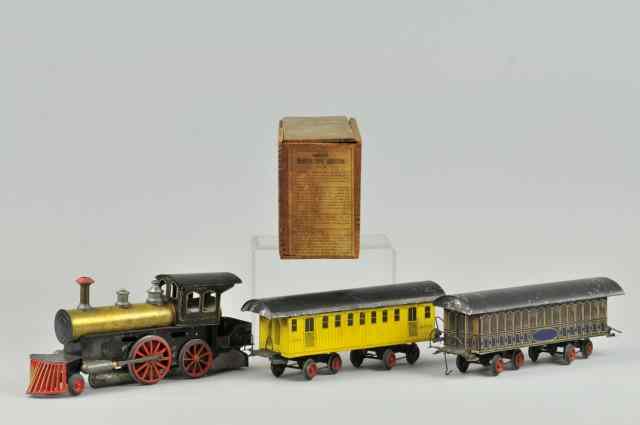 Appraisal: BEGG'S STEAM TRAIN SET Features wooden box for locomotive and