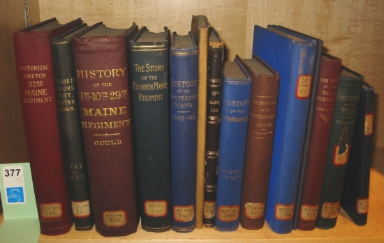 Appraisal: MAINE Group of regimental histories vo publisher's or early bindings