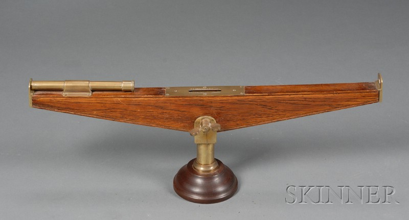 Appraisal: Bradshaw's Patent Sighting Level with in tangent-screw-set triangular oak tube