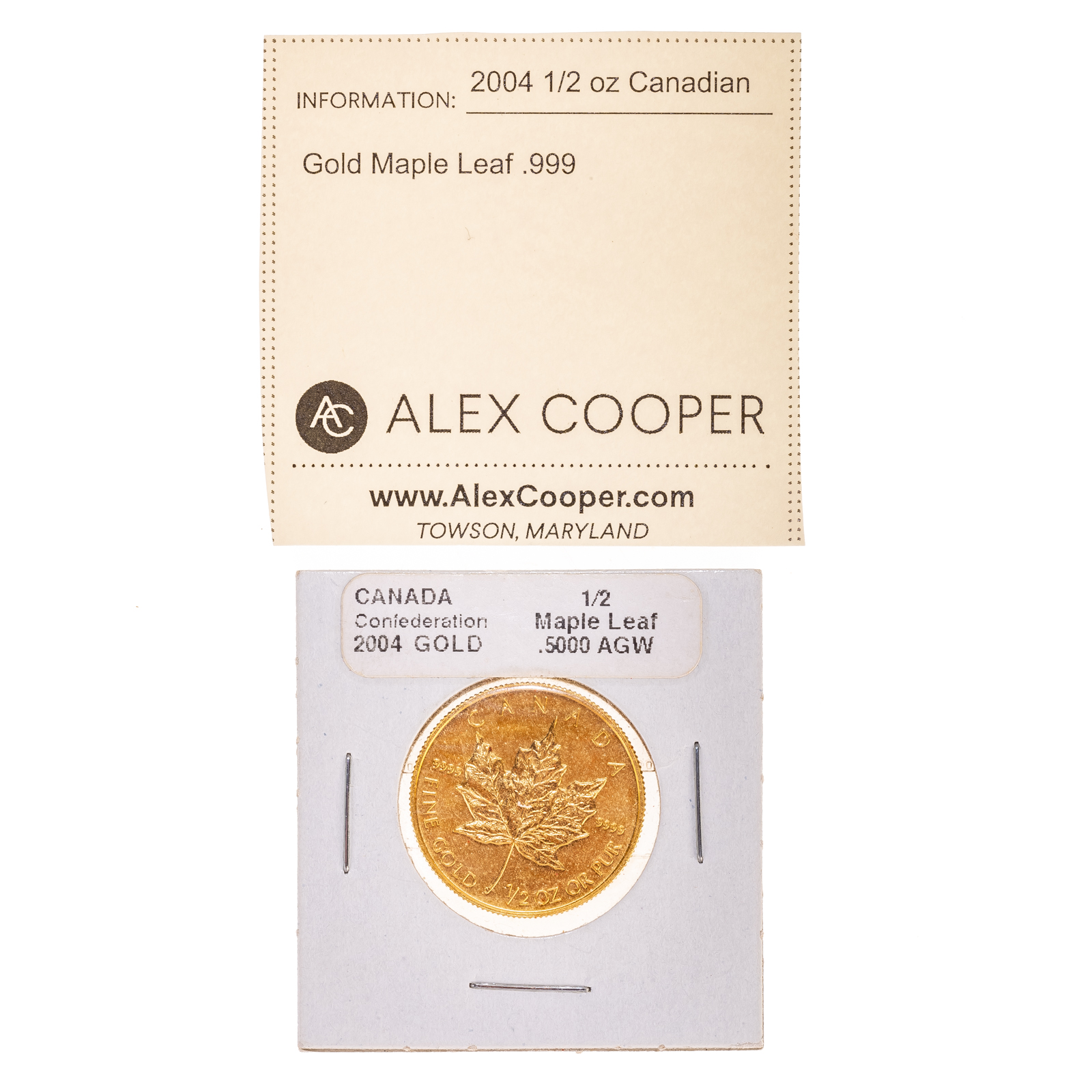 Appraisal: OZ CANADIAN GOLD MAPLE LEAF