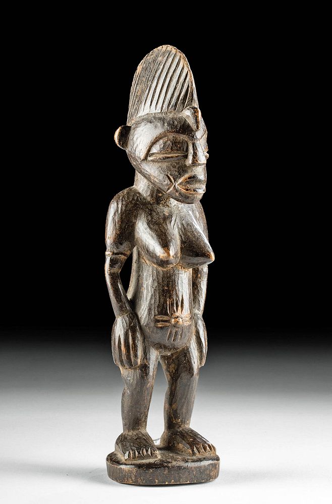 Appraisal: th C Ivory Coast Senufo Wood Female Figure Originally Listed