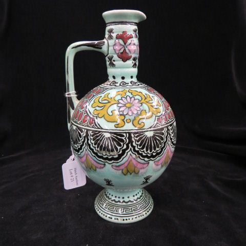 Appraisal: Gouda Dutch Art Pottery Ewer handpainted signed Ispahan excellent