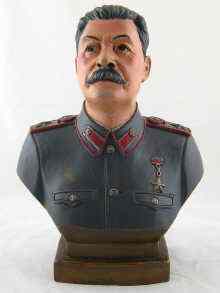 Appraisal: A Russian bronze bust of Stalin impressed mark to back