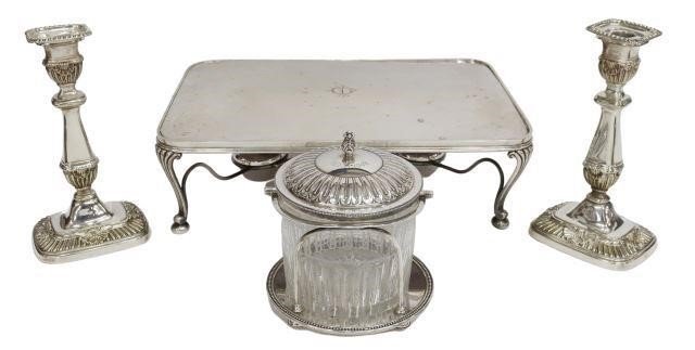 Appraisal: lot of English and other silverplate tableware comprising warming plate