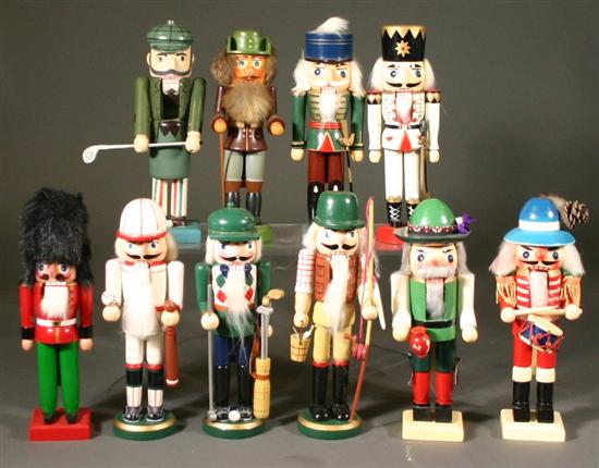 Appraisal: Group of ten modern figural nutcrackers Including sporting nutcrackers as