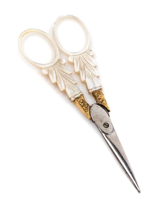 Appraisal: Sale Lot A Pair of Palais Royal Mother-of-Pearl Handled Scissors