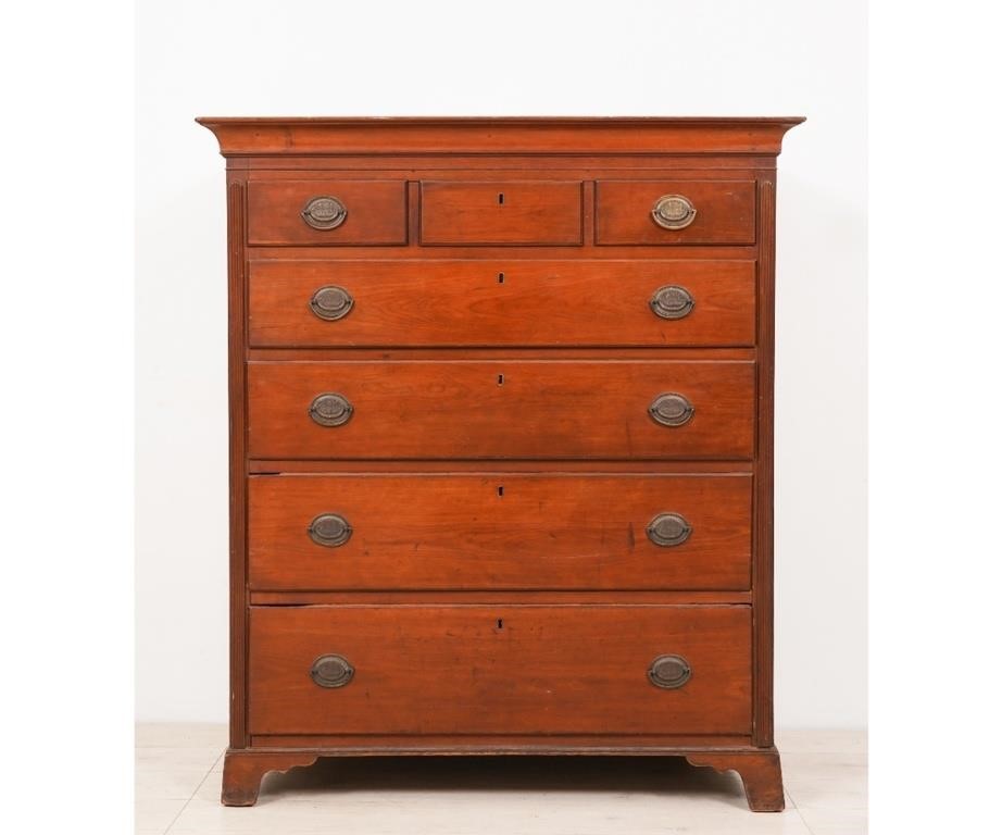 Appraisal: Lancaster County PA Hepplewhite tall chest of drawers circa with