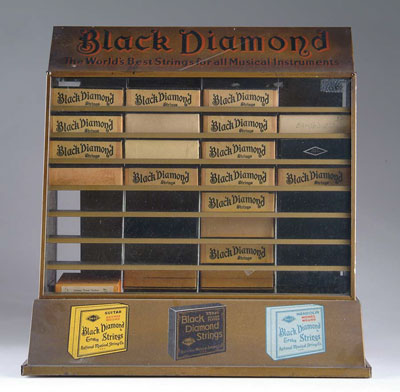 Appraisal: BLACK DIAMOND INSTRUMENT STRINGS STORE DISPLAY Attractive lithographed tin and