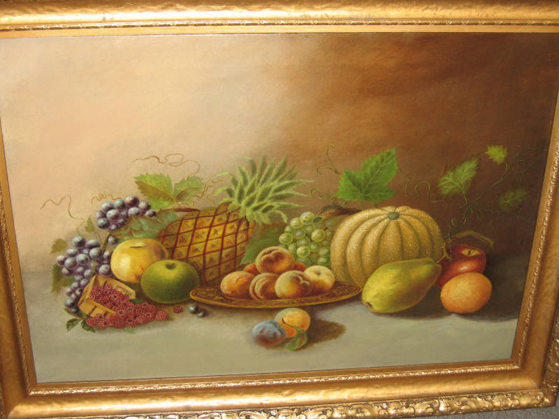 Appraisal: AMERICAN SCHOOL LATE TH-EARLY TH CENTURY Still life with fruit