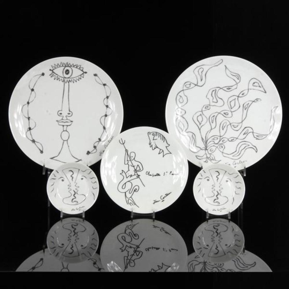 Appraisal: JEAN COCTEAU FRENCH - LIMOGES PORCELAIN CHINA COLLECTION OF PCS