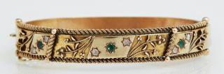 Appraisal: English Victorian K Yellow Gold Hinged Bangle Br English Victorian