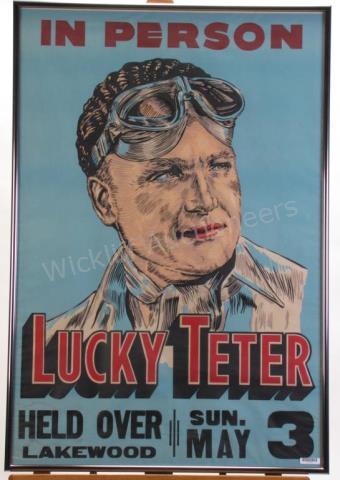 Appraisal: A vintage 's framed poster promoting Indiana's Earl Lucky Teter