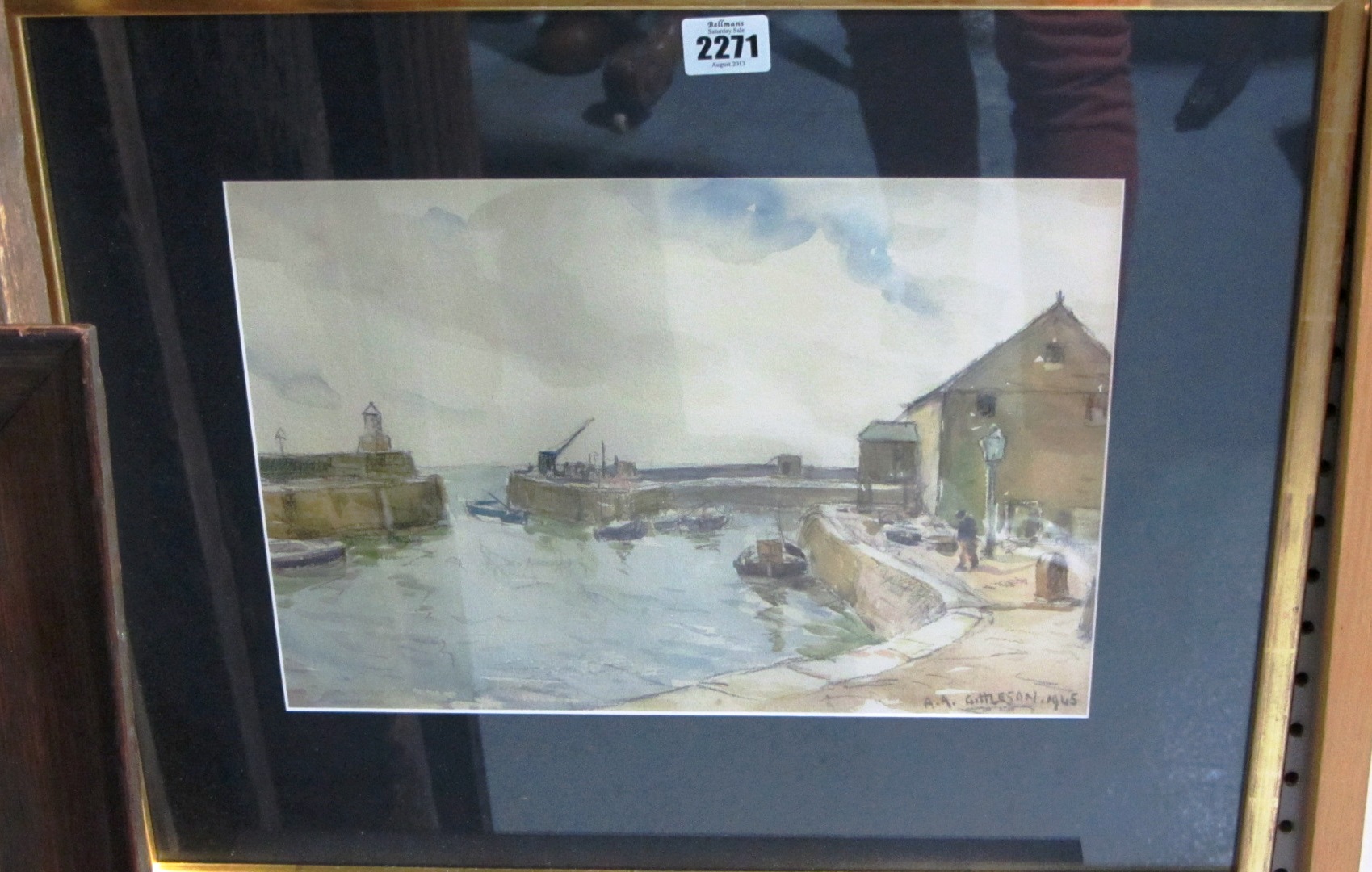 Appraisal: Albert Abram Gittleson d Harbour scene watercolour together with a