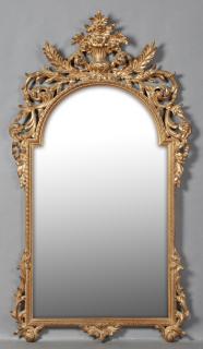 Appraisal: French Louis Philippe Style Carved Giltwood Overma French Louis Philippe