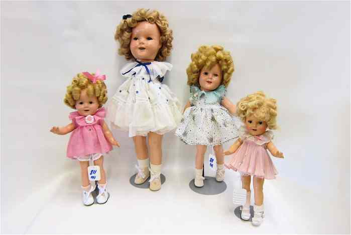 Appraisal: FOUR SHIRLEY TEMPLE DOLLS by Ideal '' composition jointed body