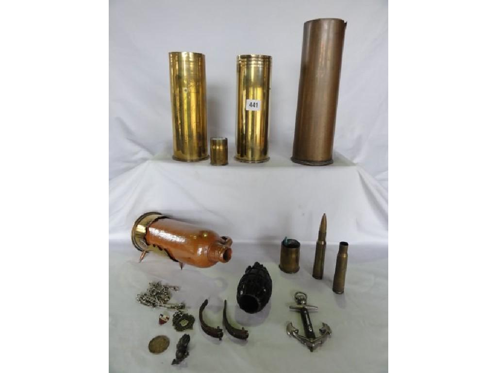 Appraisal: A collection of military shells various sizes some with etched