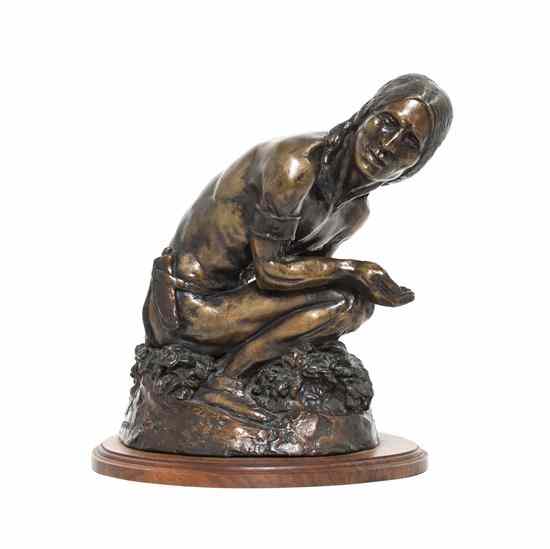 Appraisal: An American Bronze Figure Robert Festerling th century Interrupted depicting