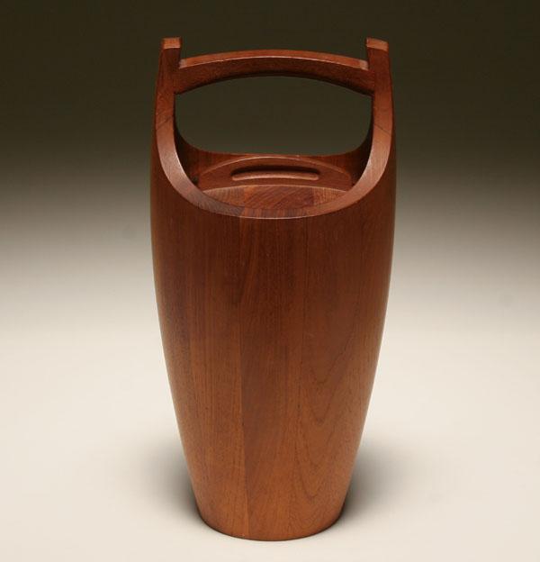 Appraisal: Dansk ice bucket expanding teak cylinder vertical staved construction pinned