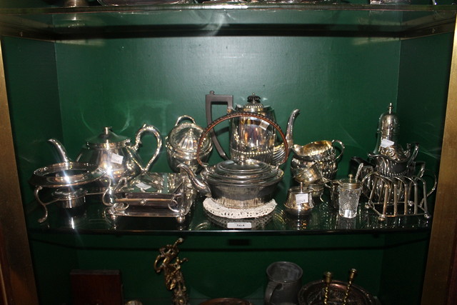 Appraisal: A QUANTITY OF SILVER PLATED WARES including a spirit kettle