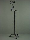 Appraisal: CANDLE HOLDER - TH C WROUGHT IRON FLOOR MOUNT CANDLE