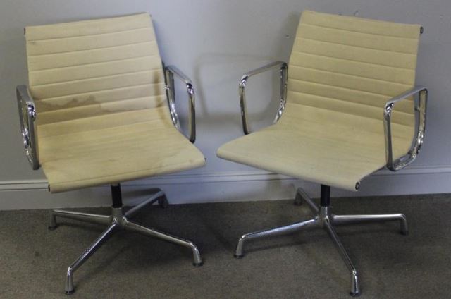 Appraisal: Pair of Eames Aluminum Office Chairs by Vitra Midcentury designed