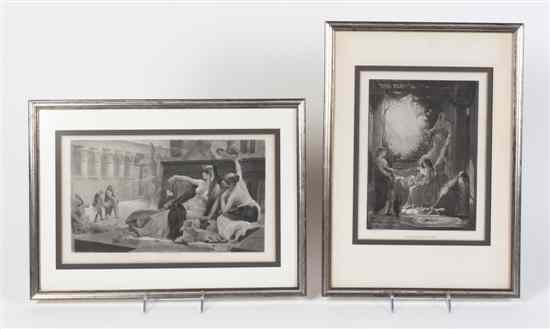 Appraisal: Two Photogravures comprising Cleopatra Experimenting with Poison and The Foolish