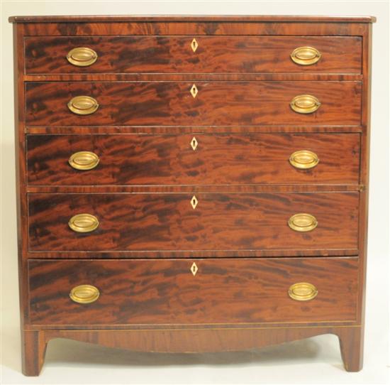 Appraisal: Late th early th C chest of drawers mahogany and