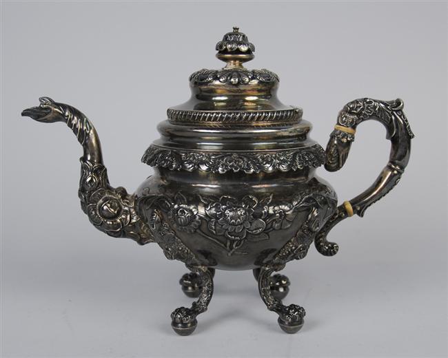 Appraisal: AMERICAN ROCOCO SILVER TEA POT Gelston Treadwell New York height