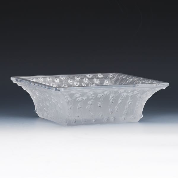 Appraisal: LALIQUE CARREE ROSES BOWL x x - Lalique France square