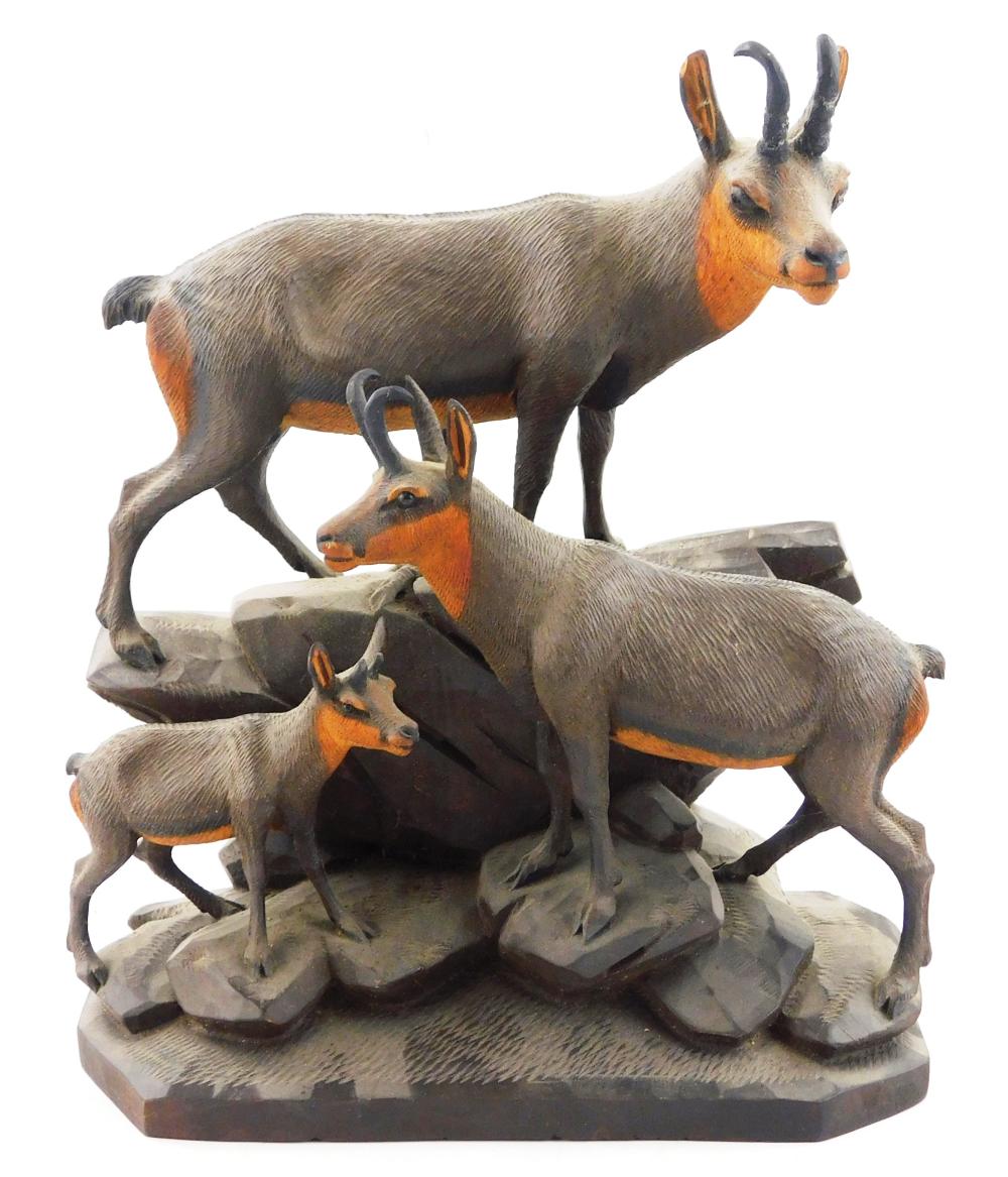 Appraisal: Black Forest deer sculpture late th- mid th C depicts