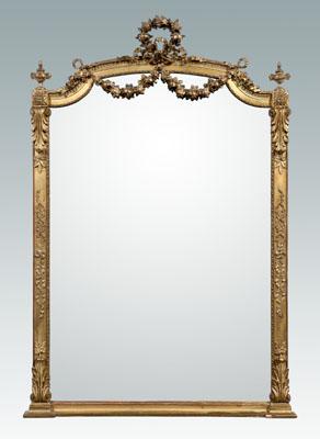 Appraisal: Louis XVI style gilt wood mirror top set with finely