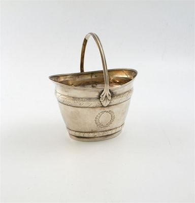 Appraisal: A th century provincial silver sugar basket Newcastle marks worn