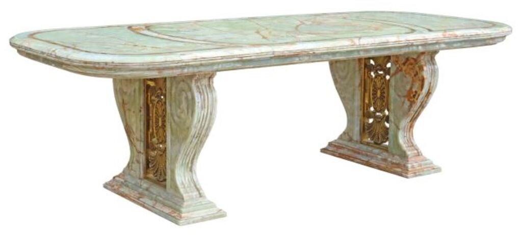 Appraisal: Exceptional large onyx dining table th c top with rounded