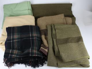 Appraisal: Six Woolen Camp Blankets Six Wool Camp Blankets