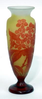 Appraisal: A GALLE CAMEO GLASS VASE of ovoid form with flared