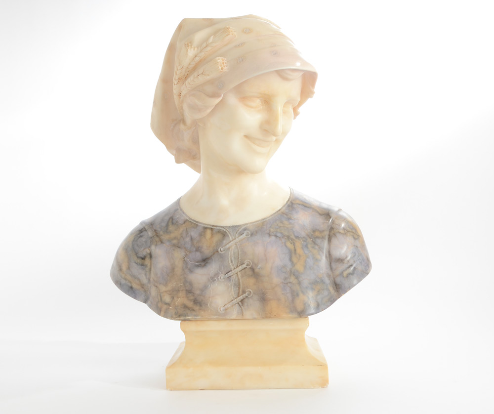 Appraisal: VITI Giusto Italian th Century Alabaster Marble Bust of a