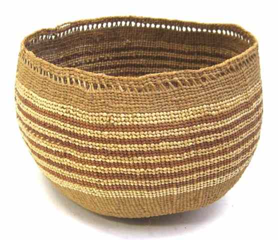 Appraisal: LOWER KLAMATH RIVER INDIAN BASKET in a traditional design Diameter