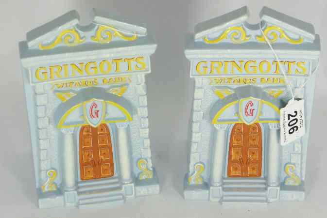 Appraisal: Royal Doulton Harry Potter Figures Gringotts Bank Bookends HPGW Boxed