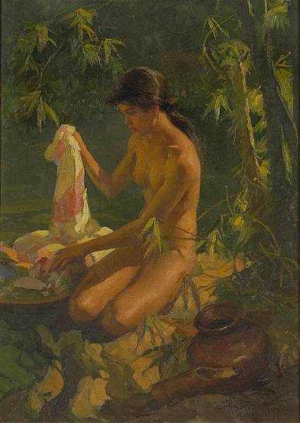 Appraisal: Fernando Cueto Amorsolo The Philippines - Nude by a River