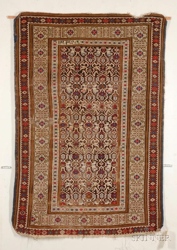 Appraisal: Konaghend Rug Northeast Caucasus dated shallow end gouge oxidized black