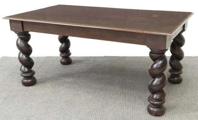 Appraisal: Spanish walnut table early th c having a plank top