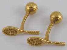 Appraisal: A pair of yellow metal tests carat gold cufflinks in