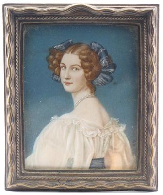 Appraisal: A W th Century Portrait of a lady in white