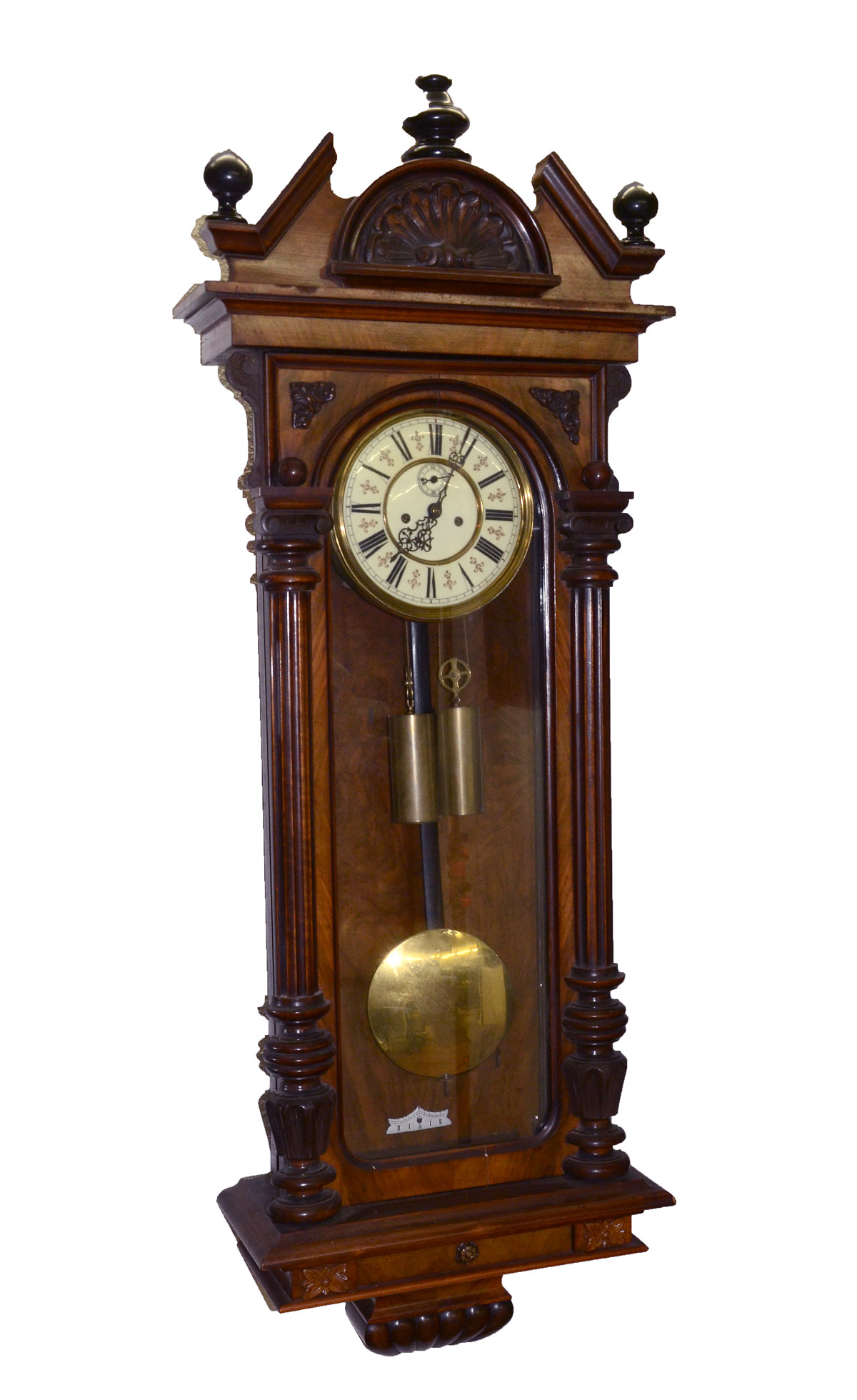 Appraisal: TH C VIENNA REGULATOR CLOCK Vienna regulator clock having black