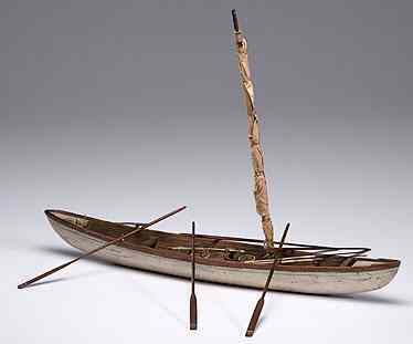 Appraisal: Model Whaling Boat Probably American A painted wooden model of