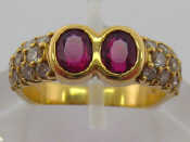 Appraisal: Gubelin A fine ruby and diamond ring stamped for carat