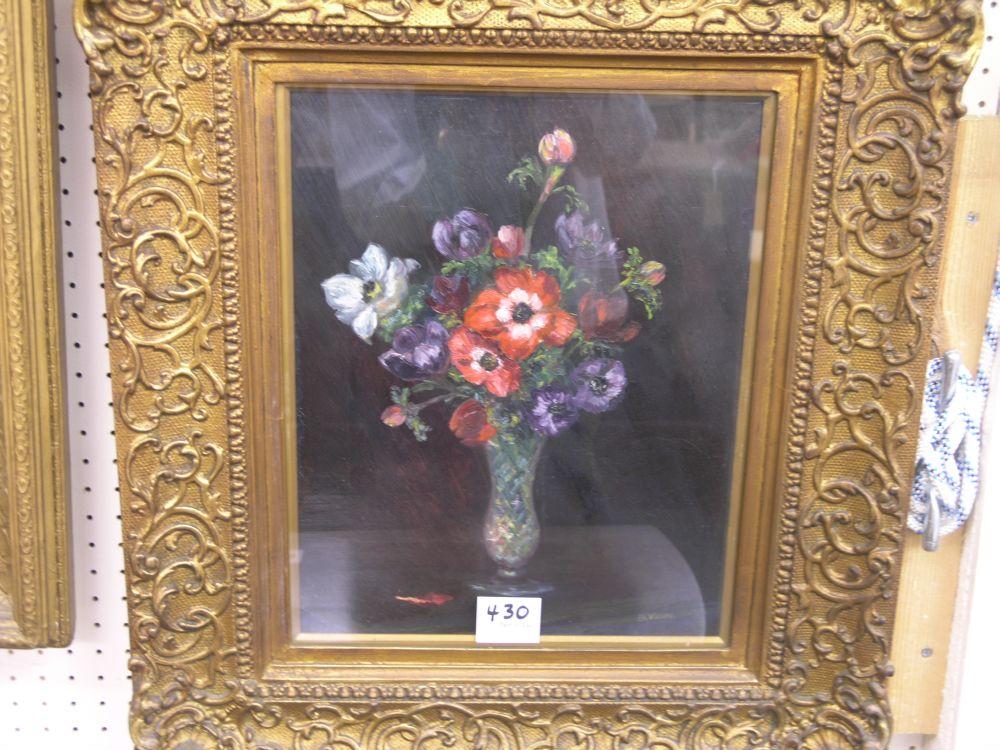 Appraisal: Ben Vinn - three still life oil paintings anemones and