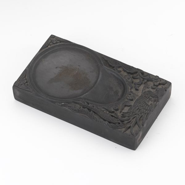 Appraisal: CHINESE CARVED PHOENIX INK STONE IN A BOX x x