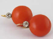 Appraisal: A fine pair of yellow metal tests carat gold coral